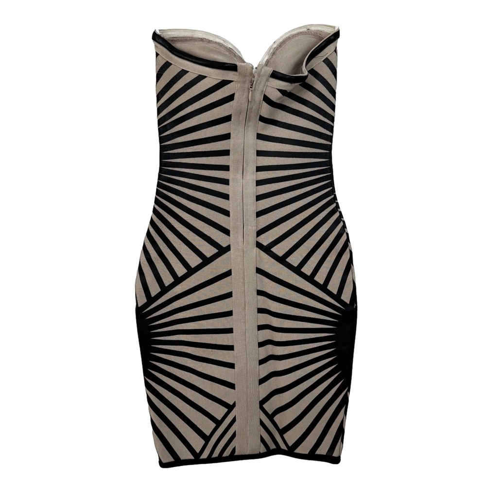 Elegant Black and Cream Strapless Dress - Picture 2 of 2
